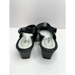 Easy Street Black Slingback Pumps Pleated Low‎ Block Heel Shoes 6.5 thumbnail 7