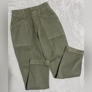 SPANX Stretch Twill Straight Leg Pants Olive Oil Green Size XS thumbnail 6
