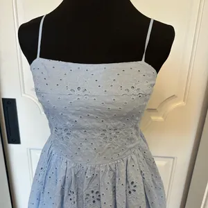 Altar’d State Tie Back Blue Eyelet Sundress Mini Dress Bow NWOT thumbnail 3
