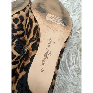 Sam Edelman Leopard Print Hair Calf Leather Pointed Toe Zip Up Ankle Boots Sz‎ 6 thumbnail 6