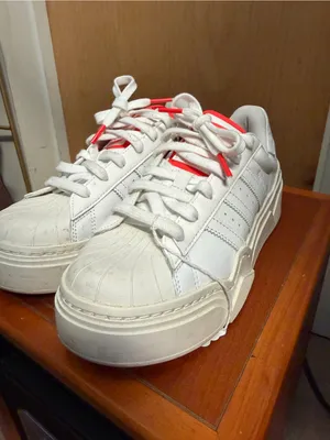 Adidas Superstar Bold White and Red Women’s Platform Sneakers. Size: 7 thumbnail 4
