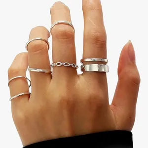 Stacking Ring Vintage BOHO Midi Rings SIze Mixed Silver thumbnail 4