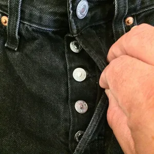 Levi’s 501 raw hem black buttonfly shorts 26 jorts thumbnail 2