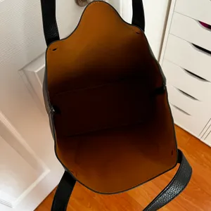 Madewell NWOT Faux Pebble Leather Black Shoulder Tote Bag Pocket At Front thumbnail 7