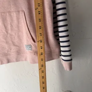 ORVIS Pink Striped Sleeve Sweatshirt Pima Cotton Small Crewneck Pullover‎ Preppy thumbnail 6