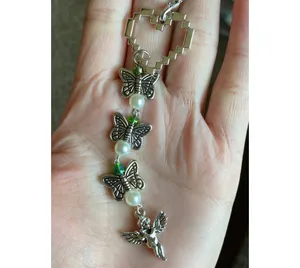 aesthetic Kawaii fairy vintage goth angel/cherub & butterflies phone strap/bag charm/keychain/display👼 thumbnail 4