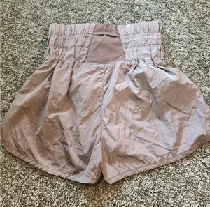 Free People Movement On The Way Home Shorts Dusty Rose Pink High Rise Smocked XS thumbnail 1