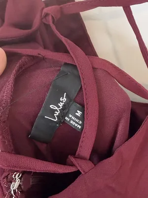 NWT Lulus Event Ready Burgundy Backless Lace-Up Maxi Dress - Size: Medium thumbnail 4