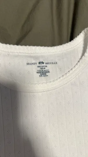 Brandy Melville White Eyelet Baby Tee thumbnail 2