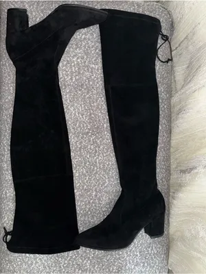 Stuart Weitzman Black Over-the-Knee Suede Boots thumbnail 6