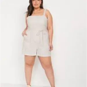 Coastal Picnic Striped Linen-Blend Romper • Neutral Summer Vibe Medium thumbnail 5