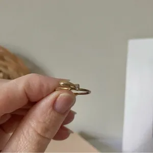 Thin Gold Diamond Abstract Ring “Lyra” 8 Minimal Eclectic Unique Whimsigoth thumbnail 8
