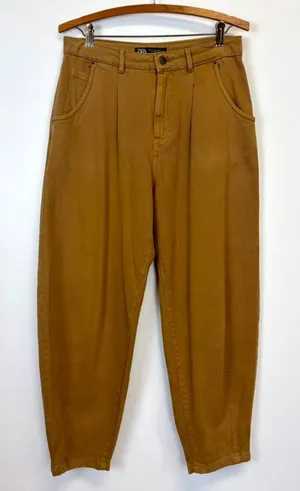 Zara Slouchy Paper Bag Balloon Fit Pants thumbnail 1