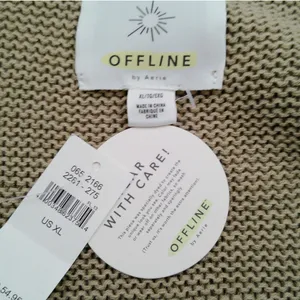 Offline Aerie V-Neck Cropped Sweater Ribbed Knit Cotton XL Lightweight NWT thumbnail 5
