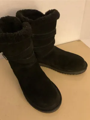 Koolaburra women black suede shearling shirt classic boots US 9 thumbnail 6