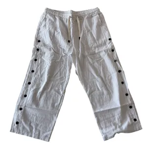Women's NEW Pull On Drawstring Waist Below Knee Wide Leg Capri Size L #260662 thumbnail 1