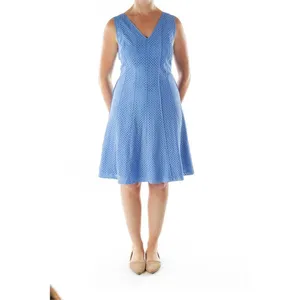 ✨Ann Taylor Blue Lines Holes Day Sz 6 Dress✨ thumbnail 3