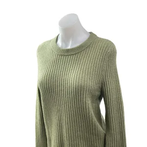 Abercrombie & Fitch Women's Green Ribbed Knit Long Sleeve Sweater Top Size M thumbnail 2