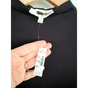 Madewell | NWT Ruched Mockneck Long Sleeve Top Black | Sz L thumbnail 6
