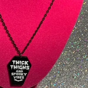 Handmade Thick Thighs and Spooky Vibes Necklace Gothic Jewelry Halloween witchy emo goth thumbnail 8