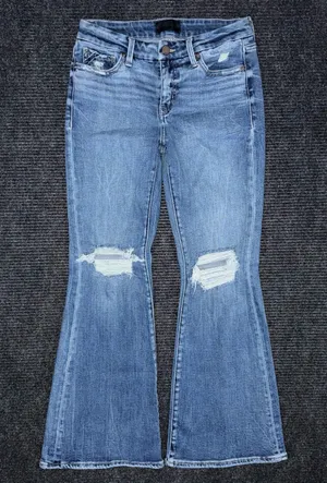 Buckle Black Fit No 53 Flare Stretch Jeans Sz 26x30 Distressed Mid Rise BBW3405S thumbnail 1