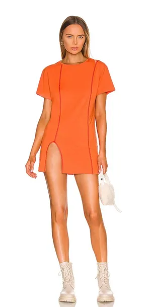 superdown Simona Tee Dress in Orange thumbnail 1