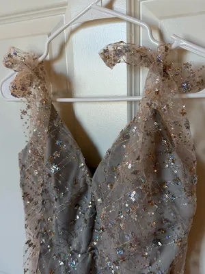 Lucy in the Sky Silver Sequin V‑Neck Mini Dress thumbnail 4
