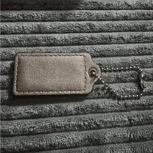 Coach Metallic Gray 2.5” Leather Fob Hang tag Charm Keychain authentic thumbnail 4