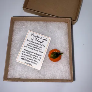 Hallmark Glass Orange & Green Pumpkin Charm thumbnail 1