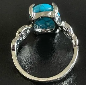 Women turquoise stone S925 silver ring size 7.5 thumbnail 5