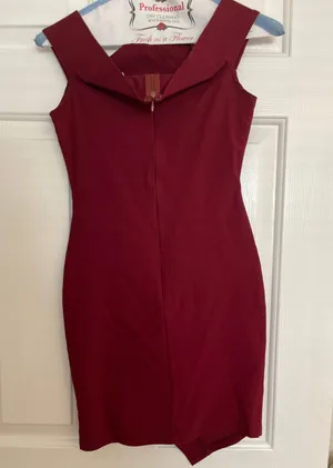 Maroon Bodycon Dress Red thumbnail 3