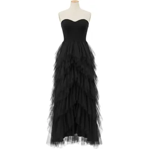 Faeriesty Maxi Dress Sz 1XL Black Lace Corset Tiered Tulle Gown‎ Goth Prom thumbnail 2