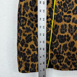 For Love & Lemons Leopard Print Mini Dress Puff Sleeve Yellow Trim‎ S thumbnail 3