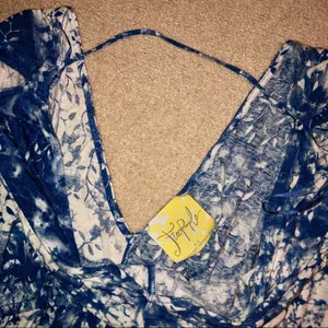 free people blue flowy shirt thumbnail 3