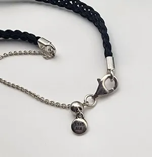 Pandora Sterling Silver Heart Padlocks & Black Woven Cord Choker thumbnail 6