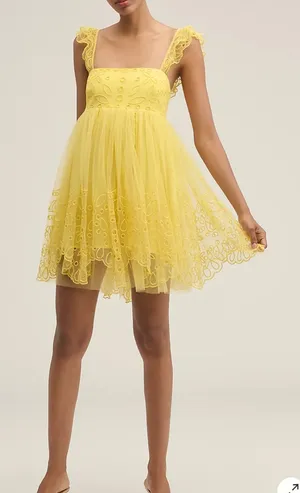 Anthropologie Let Me Be Eyelet Tulle Mini Dress thumbnail 1