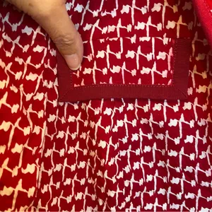Women’s Red Patterned Women's Blazer Vintage Retro M-L Button Accents Handmade thumbnail 7