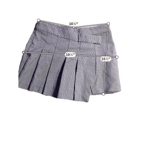 Waye Houndstooth‎ Pleated Mini Skort Black White Micro Check Size XS Preppy thumbnail 3