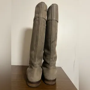 LL Bean Suede Riding Boots Tall Taupe Size 8 Made In Canada thumbnail 5