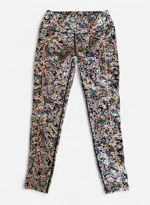 Free People Movement Eden Floral Leggings in Black Multi Size Small thumbnail 4