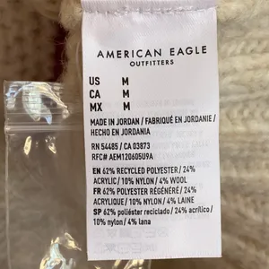 NWT American Eagle Colorblock Striped Wool Blend Knit‎ Cardigan in Cream thumbnail 6