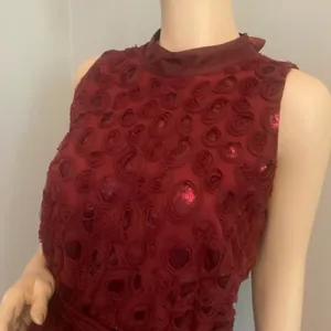 Nwt Anthropology Wine Boardx 3 -D Floral Dress Sz‎ 10 thumbnail 4
