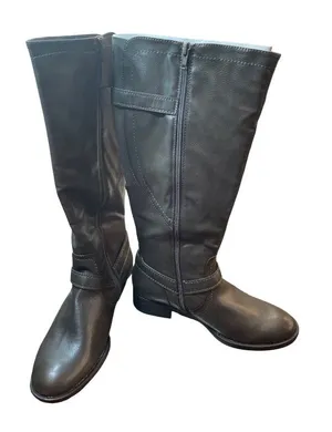 GH Bass Luciana wms brown faux leather below knee equestrian riding boots sz 8M thumbnail 1