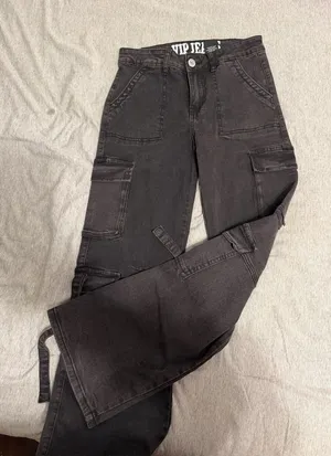 Black cargo jeans Size 26 thumbnail 1