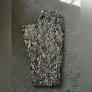 Black/silver sequin flare pants, size XS (0-2) thumbnail 2