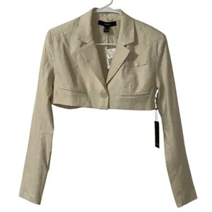 Forever 21 Beige Cropped Blazer(Size Small) thumbnail 5