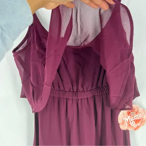 Show Me Your Mumu Flowy Ruffle Maxi Dress‎ in Merlot Chiffon NWT Size XS thumbnail 8