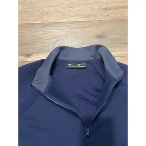 Under Armour Navy Gray Accent Quilted Quarter‑Zip Sweatshirt Size S thumbnail 4