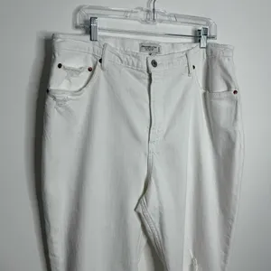 Abercrombie & Fitch Curve Love The Ankle‎ Straight Ultra High Rise White 34/18 thumbnail 5