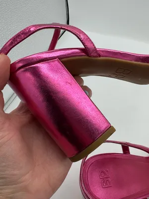 Nordstrom BP Metallic Pink Block Heel Sandals size 10 party event prom‎ gala thumbnail 3